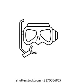 Diving Mask, Snorkel, Swimwear, Snorkelling Thin Line Icon Vector Illustration Logo Template. Suitable For Many Purposes.