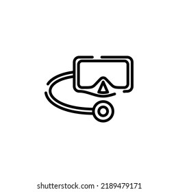 Diving Mask, Snorkel, Swimwear, Snorkelling Dotted Line Icon Vector Illustration Logo Template. Suitable For Many Purposes.