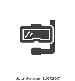 Diving Mask and Snorkel vector icon. filled flat sign for mobile concept and web design. Scuba mask simple solid icon. Symbol, logo illustration. Pixel perfect vector graphics