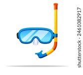 Diving mask with snorkel vector isolated illustration