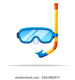 Diving mask with snorkel vector isolated illustration