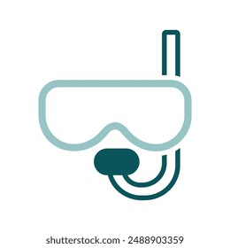 Diving mask with snorkel vector isolated icon. Summer sign. Graph symbol for travel and tourism web site and apps design, logo, app, UI