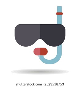 Diving mask with snorkel vector isolated icon. Summer sign. Graph symbol for travel and tourism web site and apps design, logo, app, UI