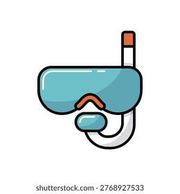 Diving mask with snorkel vector isolated icon. Summer sign. Graph symbol for travel and tourism web site and apps design, logo, app, UI