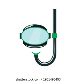 Diving mask for snorkeling. Picture in cartoon style on a white background. Vector illustration.