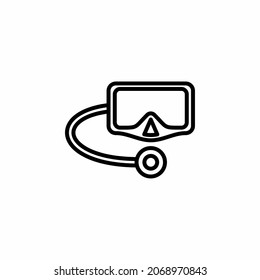 Diving mask, snorkelling line icon design concept 