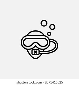 Diving mask, snorkelling line icon design concept 