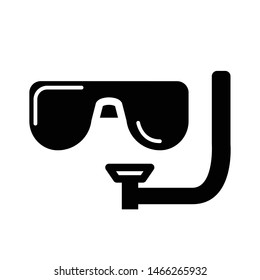 Diving mask summer filled line icon logo design