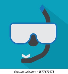 diving mask and tube icon- vector illustration
