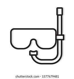 diving mask and tube icon- vector illustration