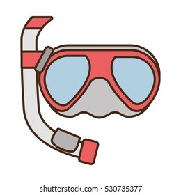 diving mask tube sea beach vector illustration eps 10
