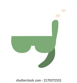 Máscara de buceo con tubo. Ilustración del vector en el fondo aislado 