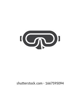 Diving mask vector icon. filled flat sign for mobile concept and web design. Diving goggles glyph icon. Symbol, logo illustration. Vector graphics