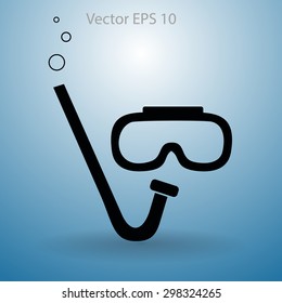 Diving mask vector icon illustration