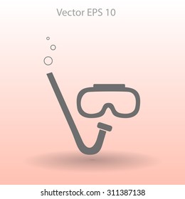 Diving mask vector icon illustration