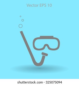 Diving mask vector icon illustration