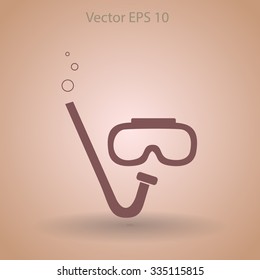 Diving mask vector icon illustration