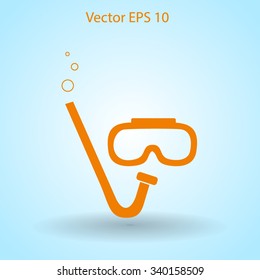 Diving mask vector icon illustration