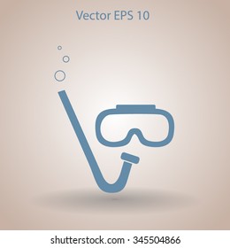 Diving mask vector icon illustration