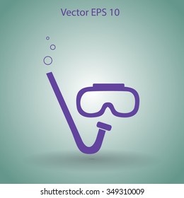 Diving mask vector icon illustration