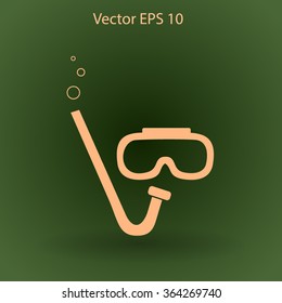 Diving mask vector icon illustration