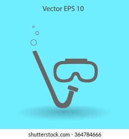 Diving mask vector icon illustration