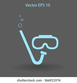 Diving mask vector icon illustration