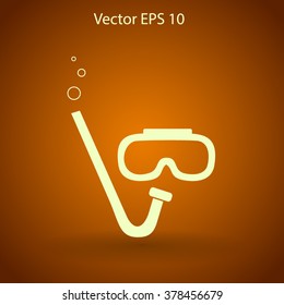 Diving mask vector icon illustration