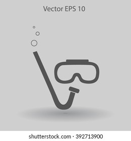 Diving mask vector icon illustration