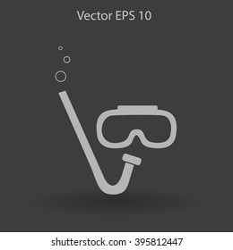 Diving mask vector icon illustration