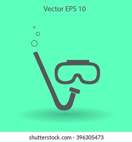Diving mask vector icon illustration