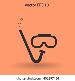 Diving mask vector icon illustration
