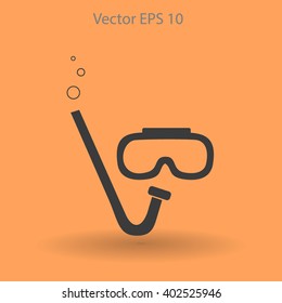 Diving mask vector icon illustration