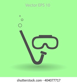 Diving mask vector icon illustration
