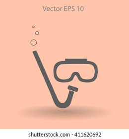 Diving mask vector icon illustration