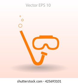 Diving mask vector icon illustration