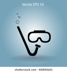Diving mask vector icon illustration