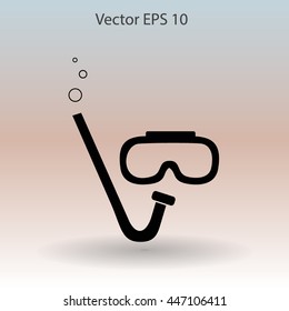 Diving mask vector icon illustration