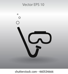 Diving mask vector icon illustration