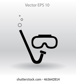 Diving mask vector icon illustration