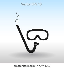 Diving mask vector icon illustration