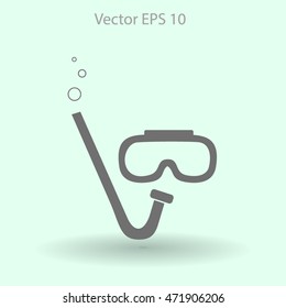 Diving mask vector icon illustration