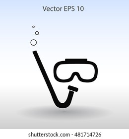 Diving mask vector icon illustration