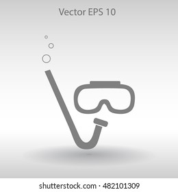 Diving mask vector icon illustration