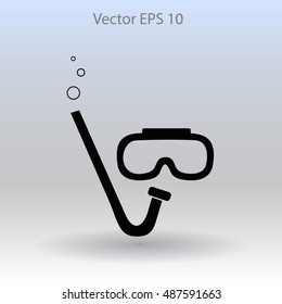 Diving mask vector icon illustration