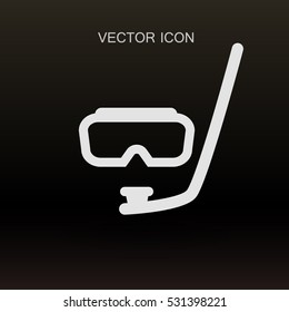Ilustración del icono vectorial de máscara de buceo