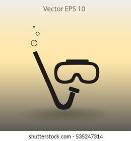 Diving mask vector icon illustration