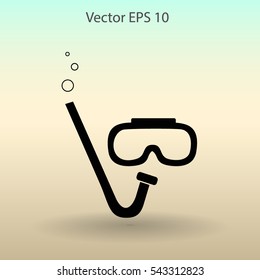 Diving mask vector icon illustration