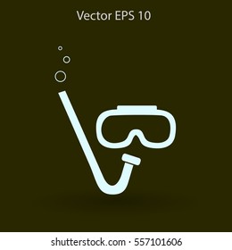 Diving mask vector icon illustration