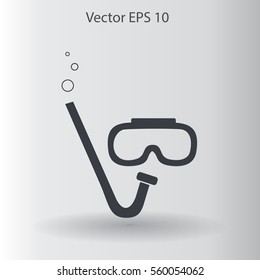 Diving mask vector icon illustration